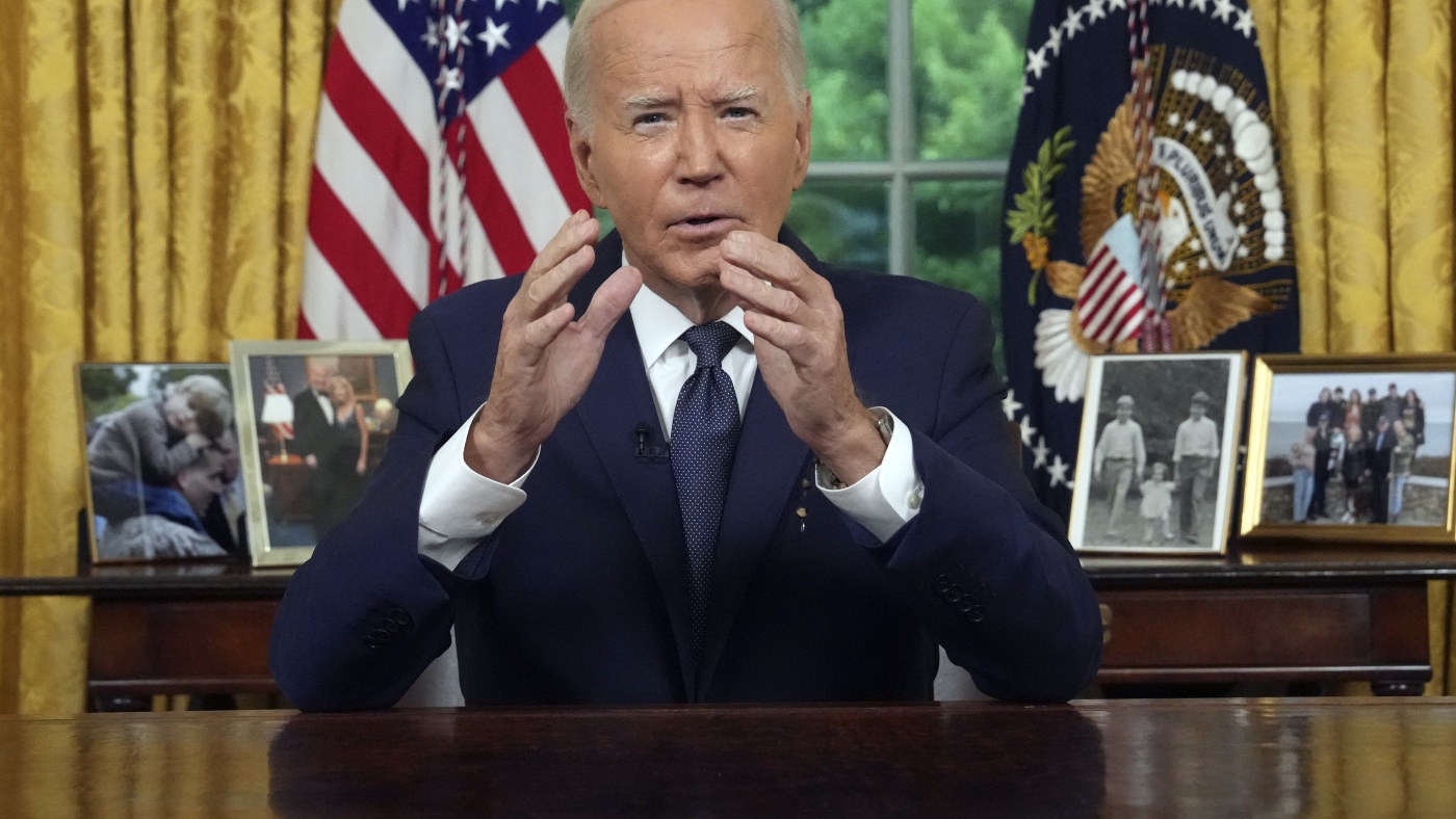 Biden Oval Office speech; Harris' stance on Israel : NPR