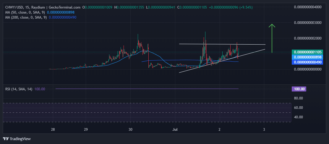 CHEWY PRICE Chart Analysis Source: GeckoTerminal.com