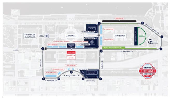 NASCAR Chicago Street Race course layout