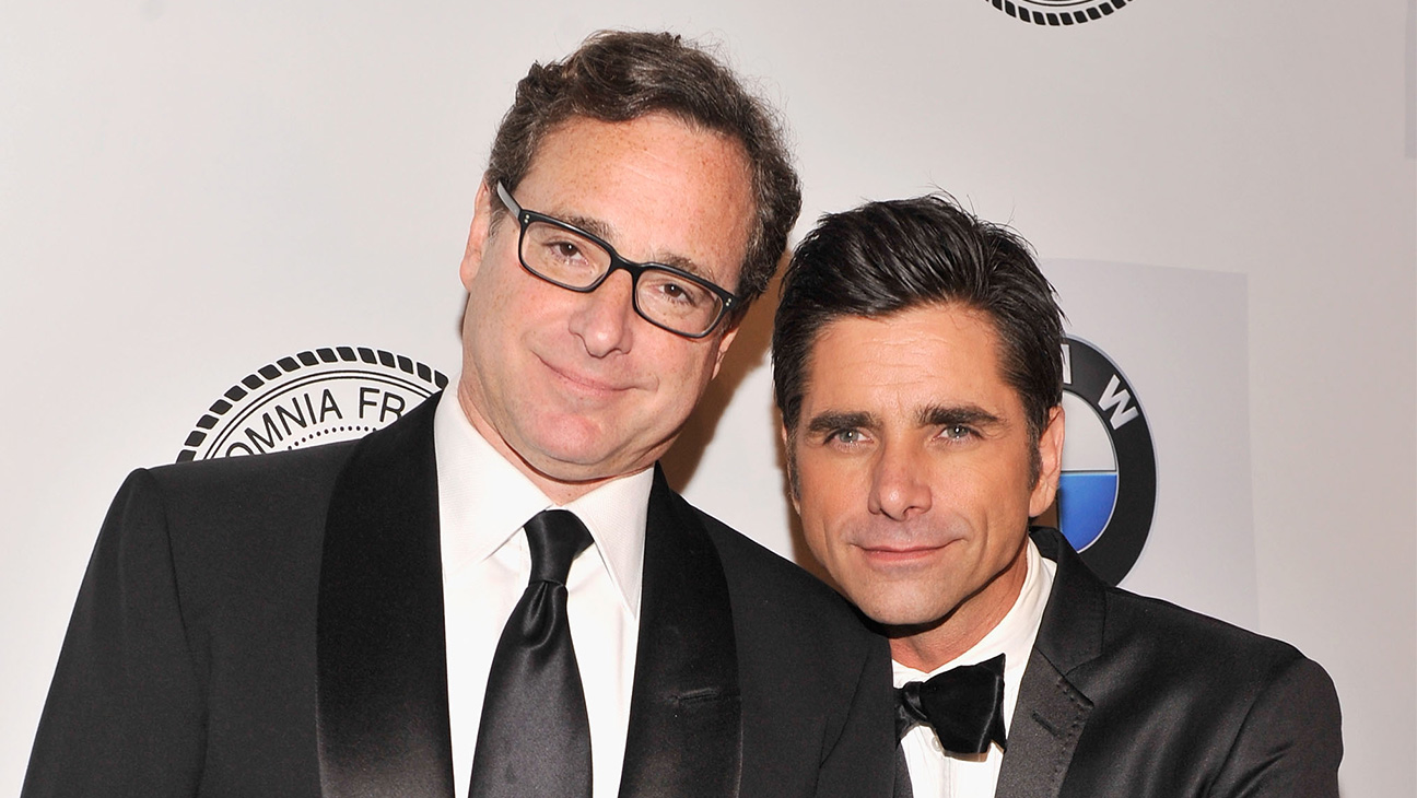 Bob Saget and John Stamos pose together at The Friars Foundation Annual Applause Award Gala in 201