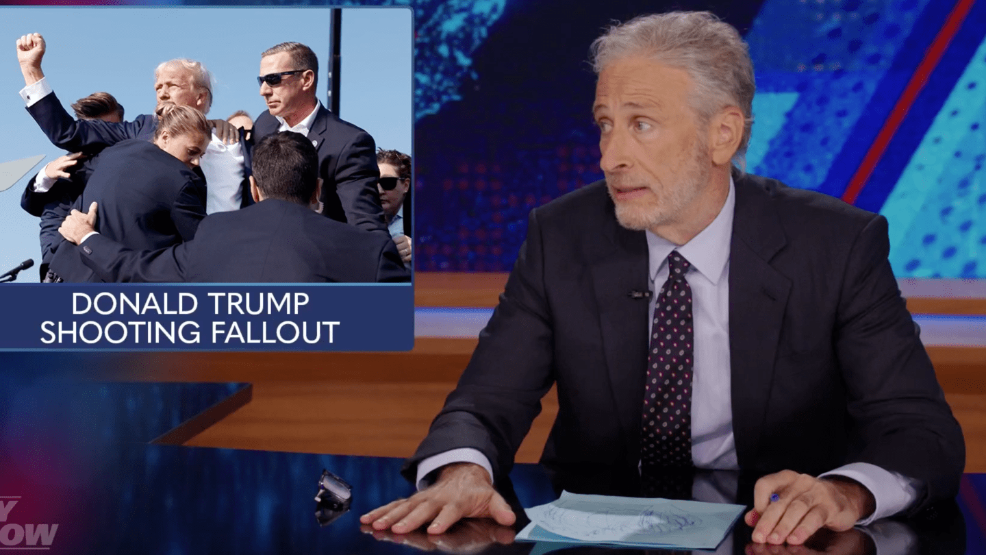 Jon Stewart Reacts to Trump Shooting: "We Dodged a Catastrophe"