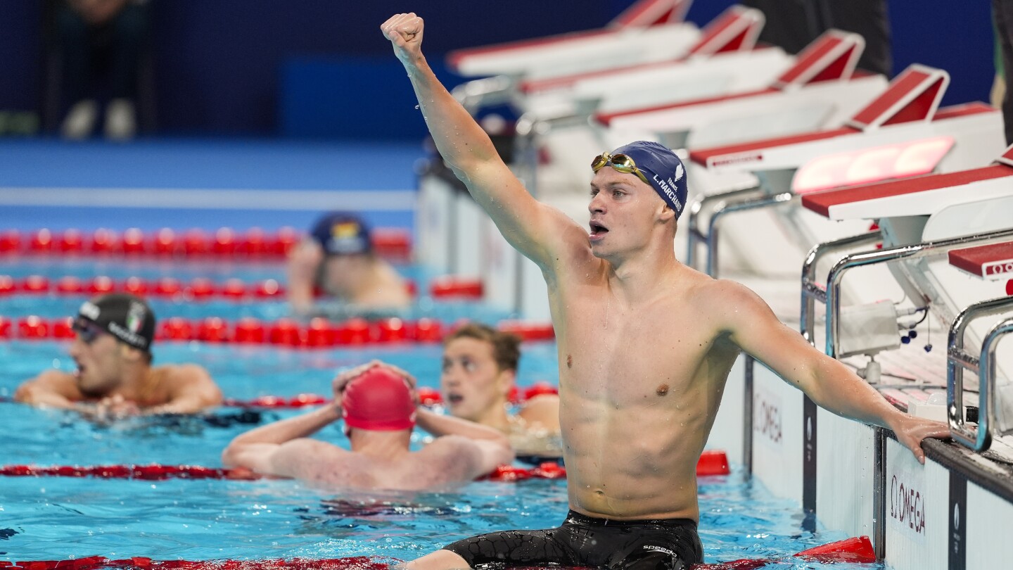 Léon Marchand wins swimming gold for France in 400 IM