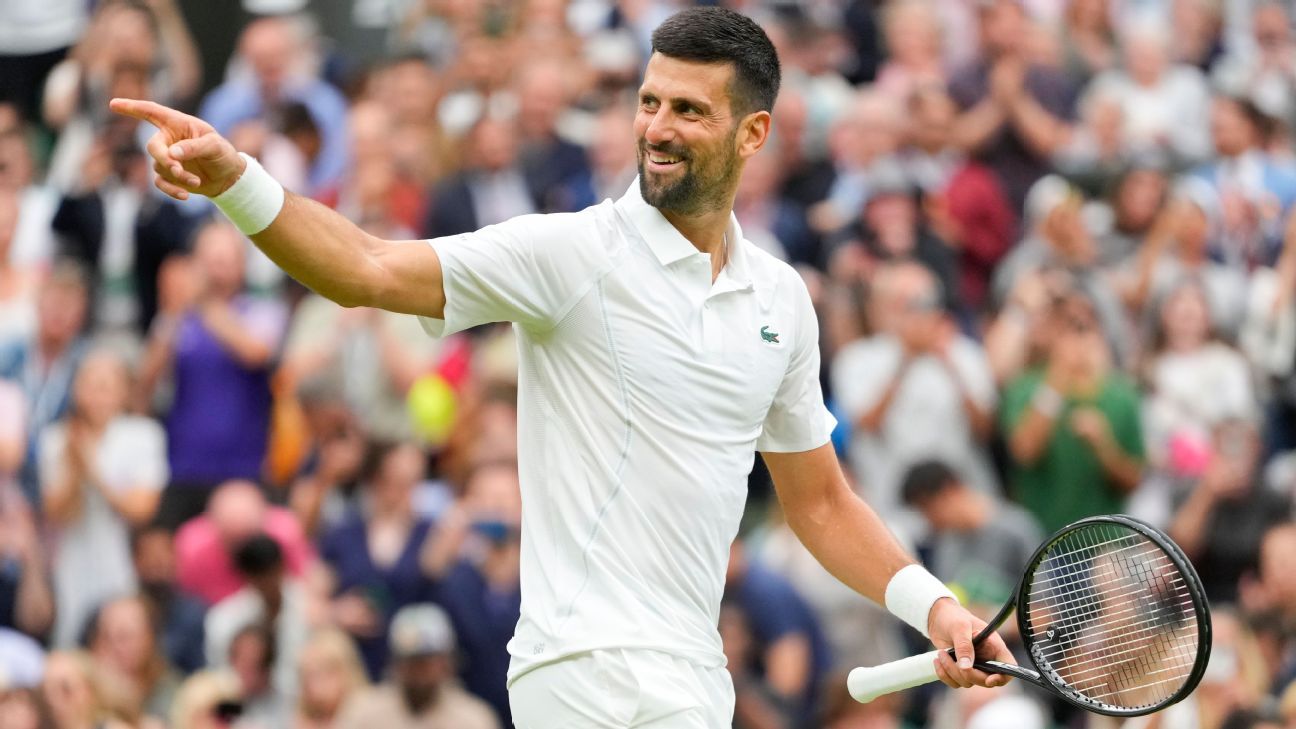 Novak Djokovic grinds out win; Hurkacz exits with knee injury