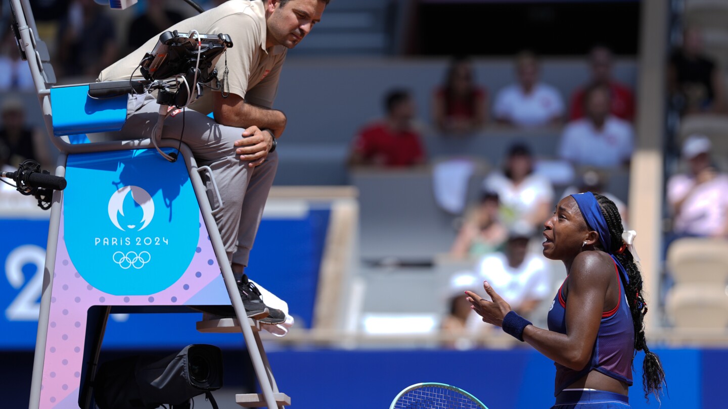 Olympics tennis: Coco Gauff argues with chair umpire in loss