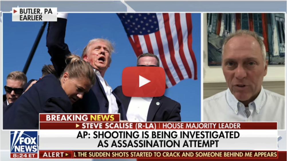 Scalise Joins Fox to Discuss Assassination Attempt on Trump