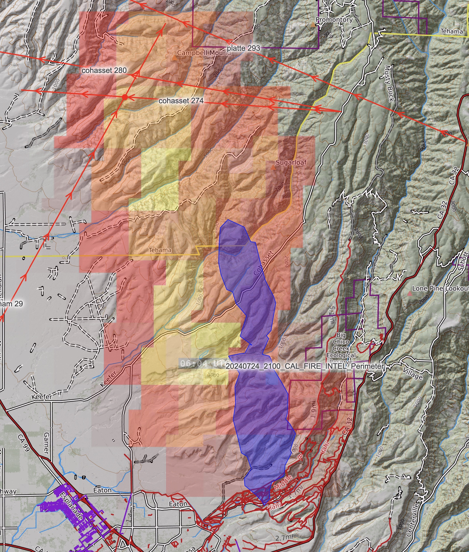 The Park Fire - Near Chico, California