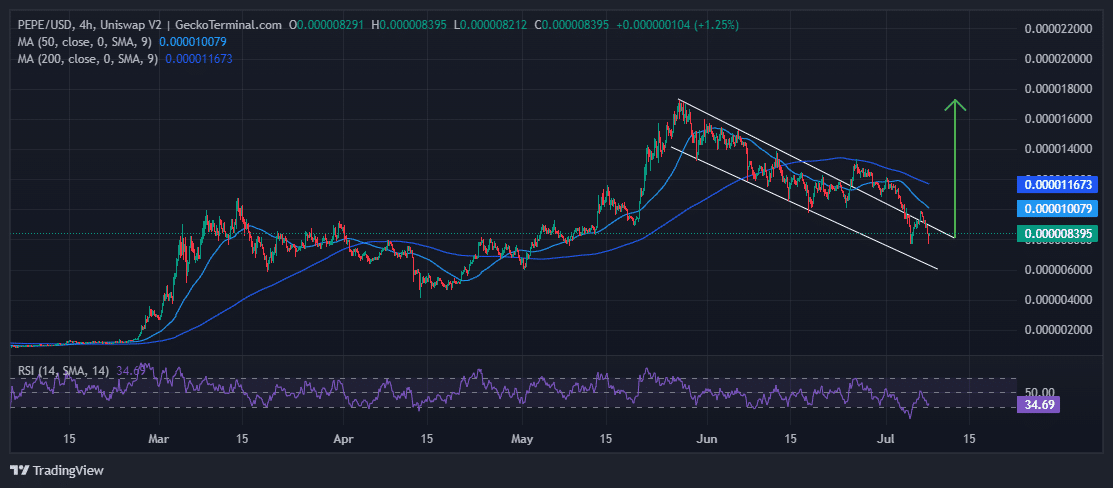 Pepe Price Chart Analysis Source: GeckoTerminal.com