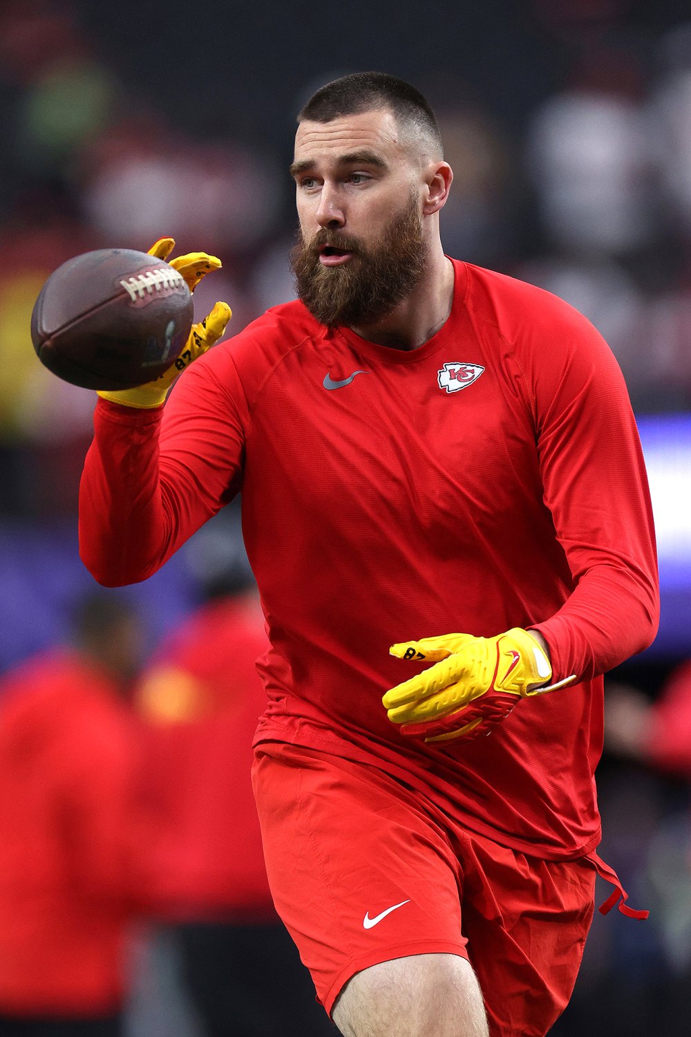 Travis Kelce Brushes His Mustache as He Arrives to Kansas City Chiefs Training Camp