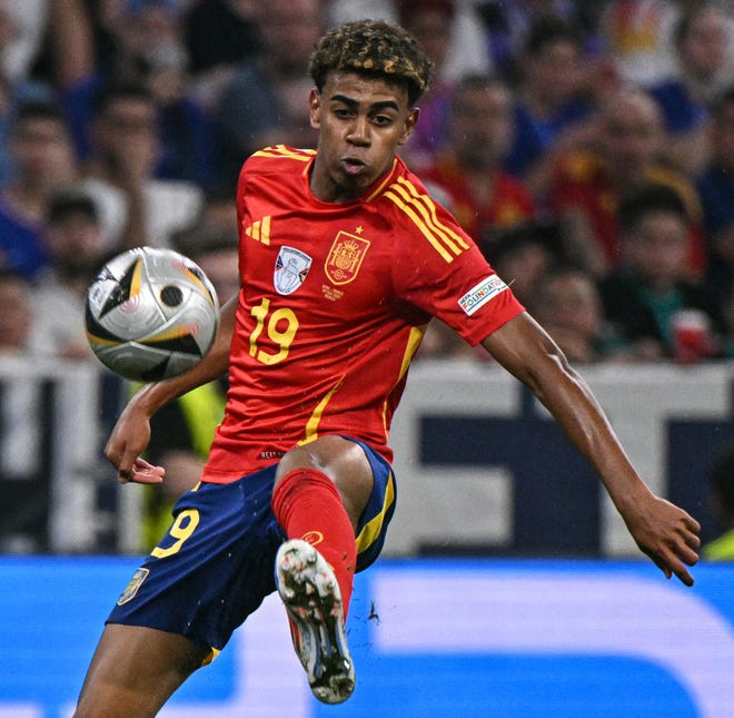 Lamine Yamal, who turned 17 on Saturday, scored a goal in Spain's 2-1 semifinal win over France on Tuesday.