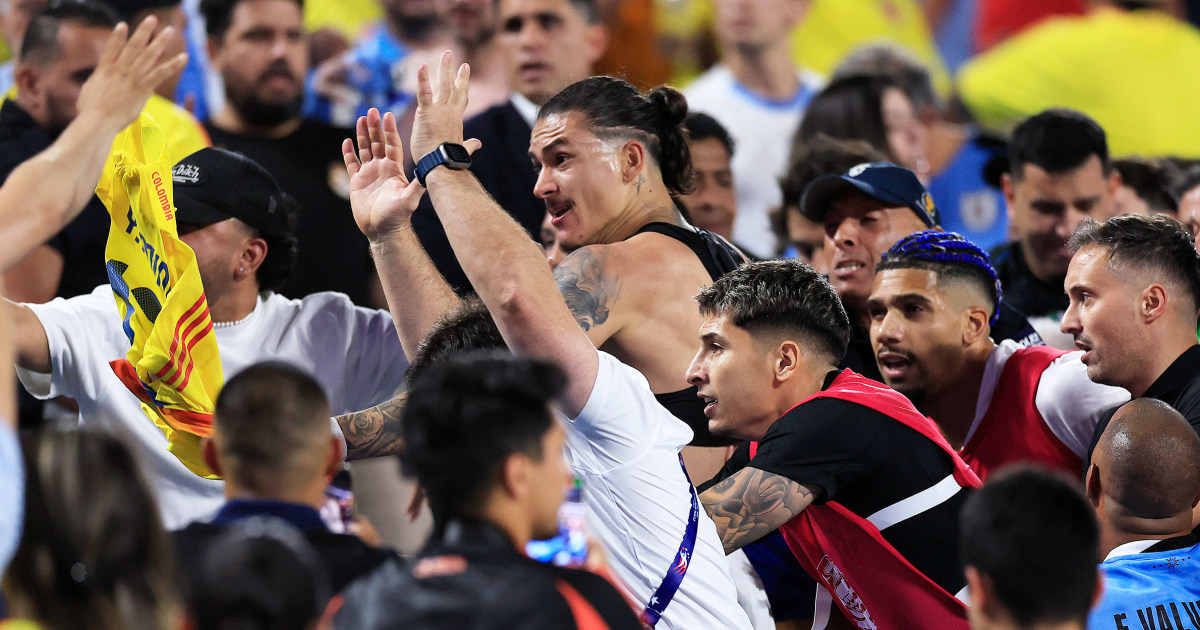 Uruguayan players brawl with Colombia fans following Copa America semifinal loss