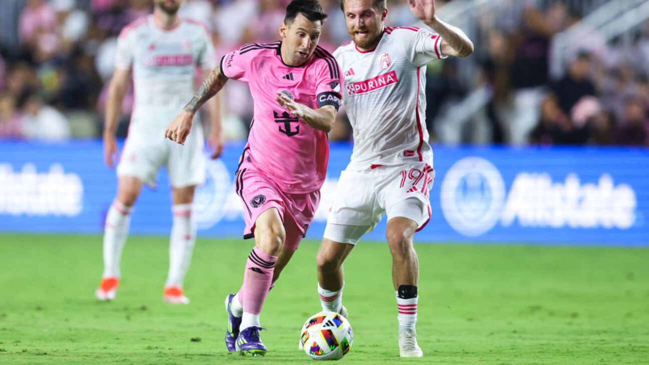 FORT LAUDERDALE, FLORIDA - JUNE 01: Lionel Messi #10 of Inter Miami controls the ball past Indiana Vassilev #19 of St. Louis City during the first half of the game at Chase Stadium on June 01, 2024 in Fort Lauderdale, Florida. (Photo by Megan Briggs/Getty Images)