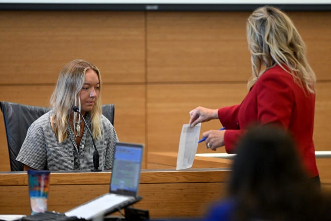 Eva Benefield takes the stand on rebuttal for the state on the sixth day of Ashley Benefield’s trial for the second-degree murder of her husband, Doug Benefield, in 2020 at the Manatee County Judicial Center, July 29, 2024.