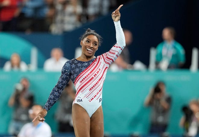 Simone Biles is back in action on Thursday.