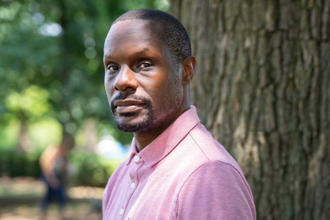 Karim Karefa-Smart poses for a portrait in Meridian Hill Park in Washington, D.C. on July 31, 2024.