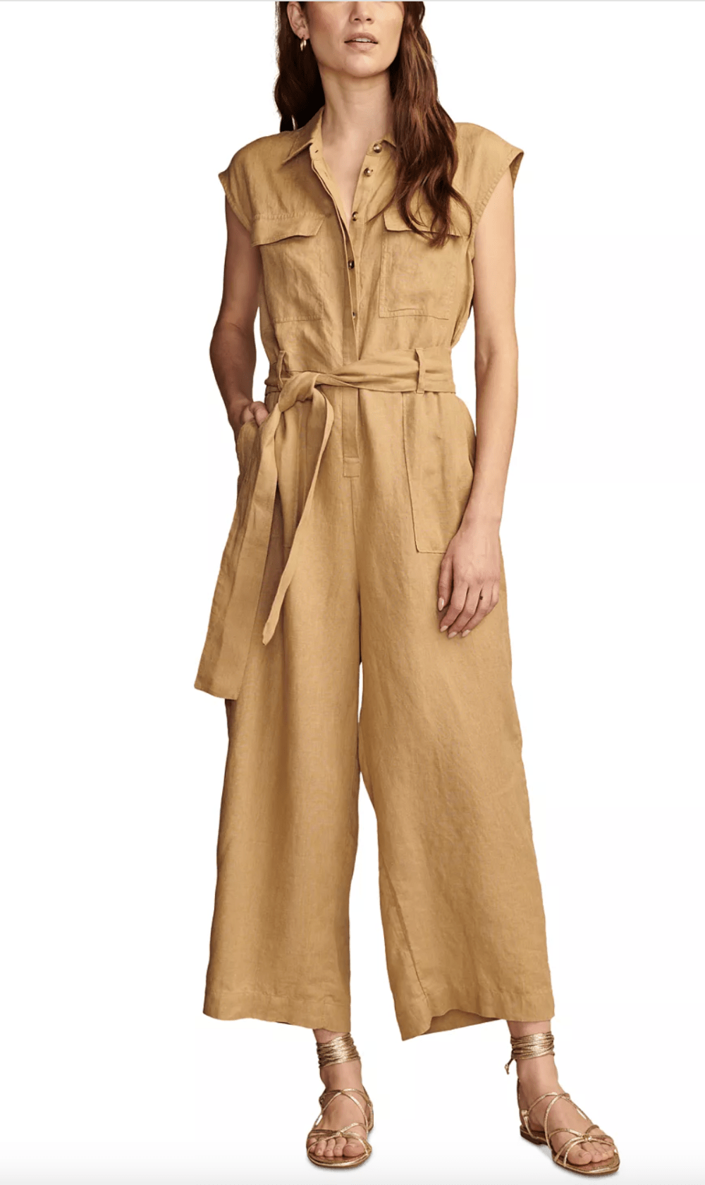 Lucky Brand Women's Modern Utility Linen Jumpsuit