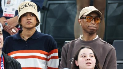 Pharrell Stars Supporting Simone Biles at Olympics