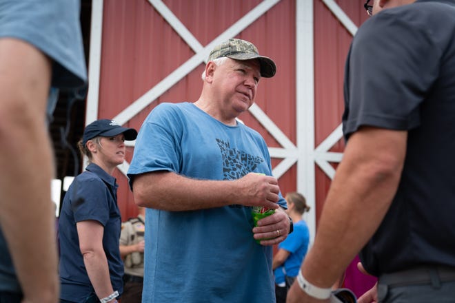 Minnesota DFL (Democratic-Farmer-Labor Party) Governor Tim Walz at the Farmfest agricultural forum, Wednesday, Aug. 2, 2023, in Morgan, Minn.