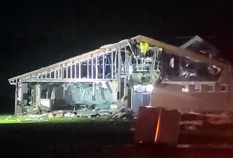 Tornado damage to Springfield Middle School in Lumaca, N.C.