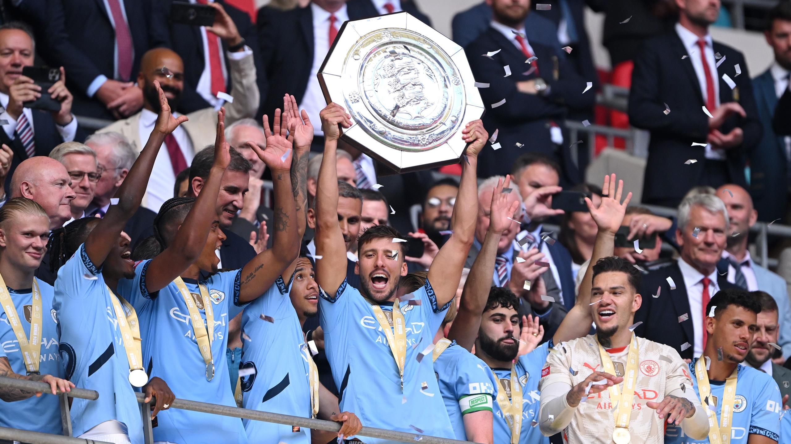 Manchester United 1-1p Manchester City): Citizens earn Community Shield bragging rights with Wembley shootout victory