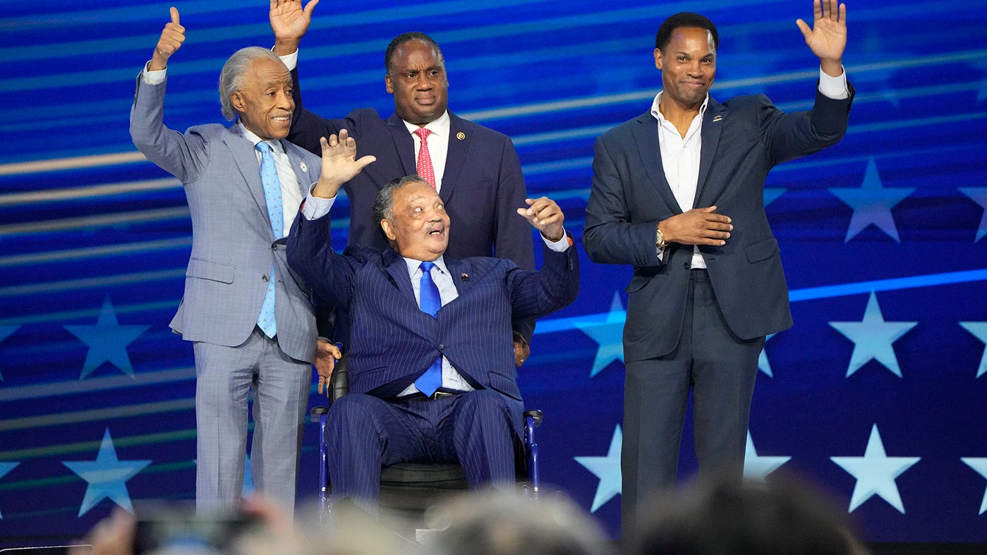 Jesse Jackson appears at Democratic National Convention