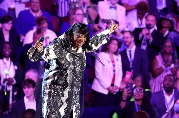 Patti LaBelle sings Aug. 20, 2024, at the Democratic National...