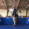 Minnesota Gov. Tim Walz is seen at a campaign event in Detroit on Thursday. Before he held elected office, Walz was a high school teacher and an assistant football coach.