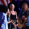 US singer Pink and her daughter Willow at the DNC.