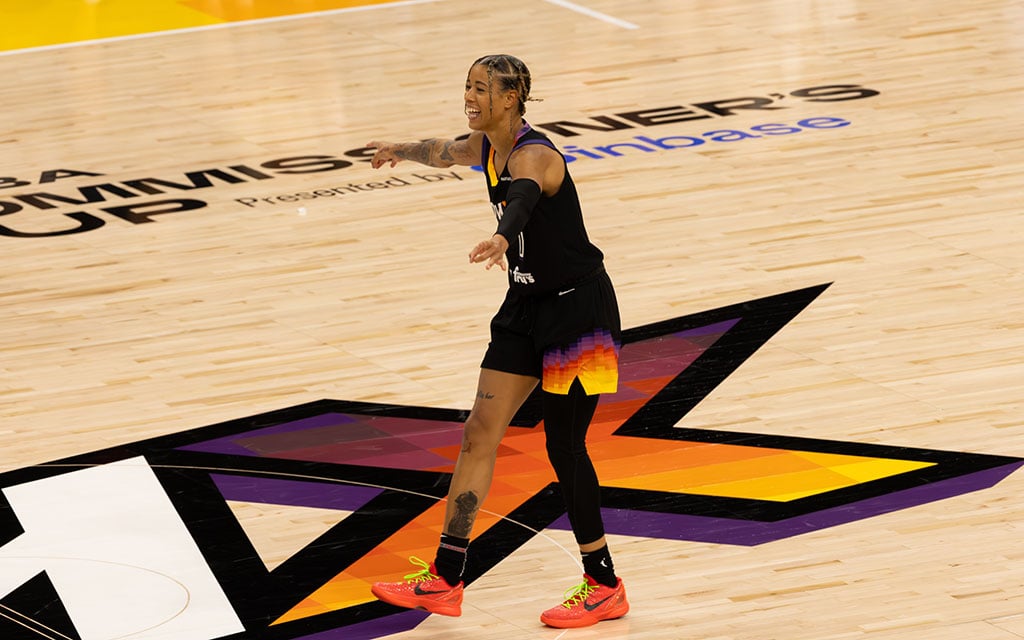 Natasha Cloud, a veteran guard who signed a two-year, $400,000 deal with the Phoenix Mercury, emphasizes mastering one's role in the WNBA. (Photo by Shirell Washington/Cronkite News)