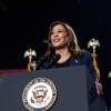 Democratic presidential candidate, U.S. Vice President Kamala Harris speaks to supporters during a campaign rally at West Allis Central High School on July 23, 2024 in West Allis, Wisconsin.