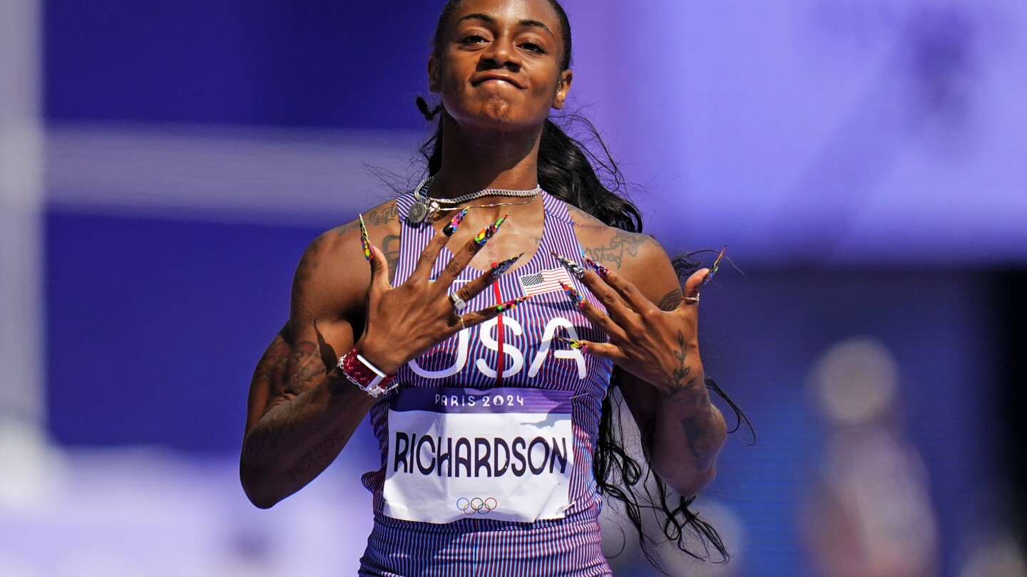 2024 Olympics: Sha'Carri Richardson wins 100 heat in 10.94 seconds in first-ever Olympics race