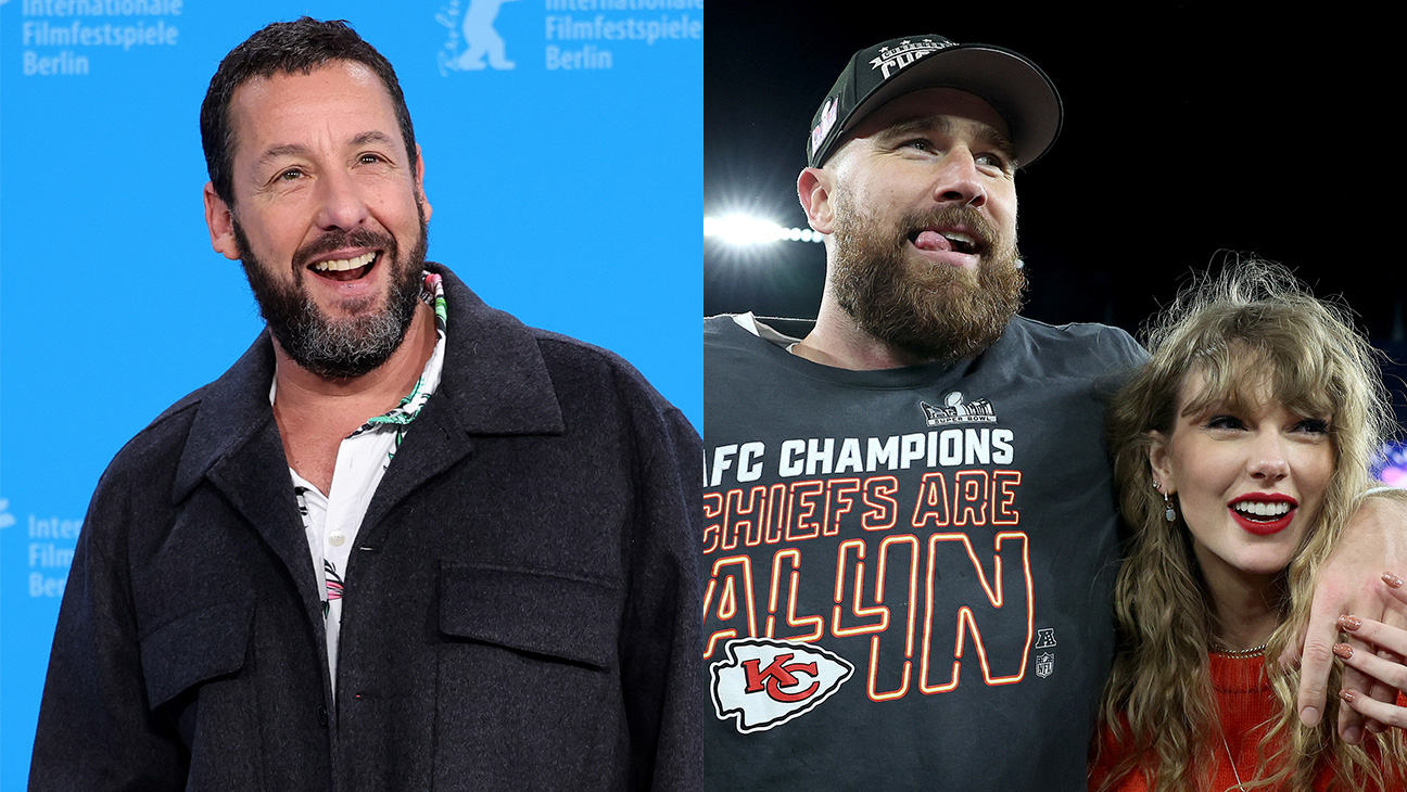 Adam Sandler and Travis Kelce and Taylor Swift