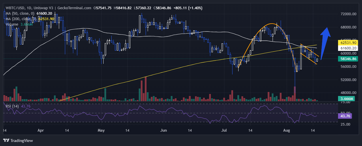 Bitcoin Price Chart Analysis Source: GeckoTerminal.com