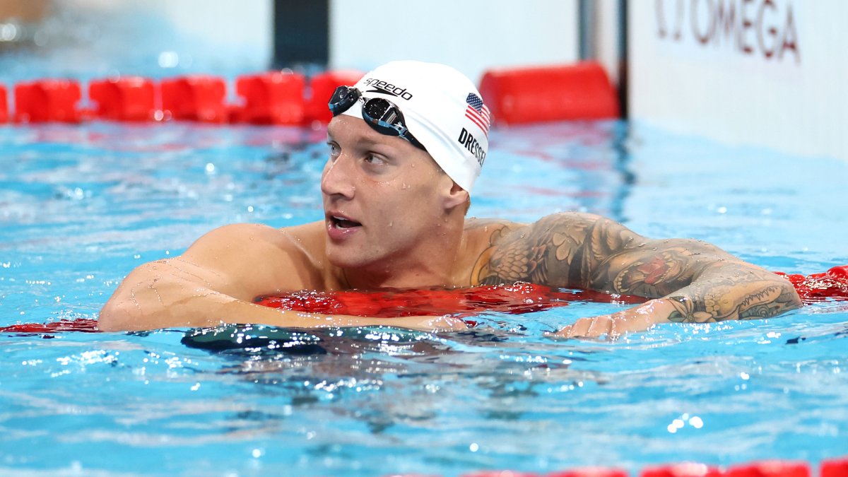 Caeleb Dressel breaks down in tears after falling short in 50m free, 100m butterfly – NBC New York