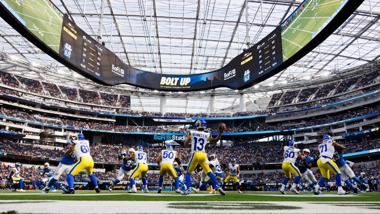 The NFL's Los Angeles Chargers host the Rams.