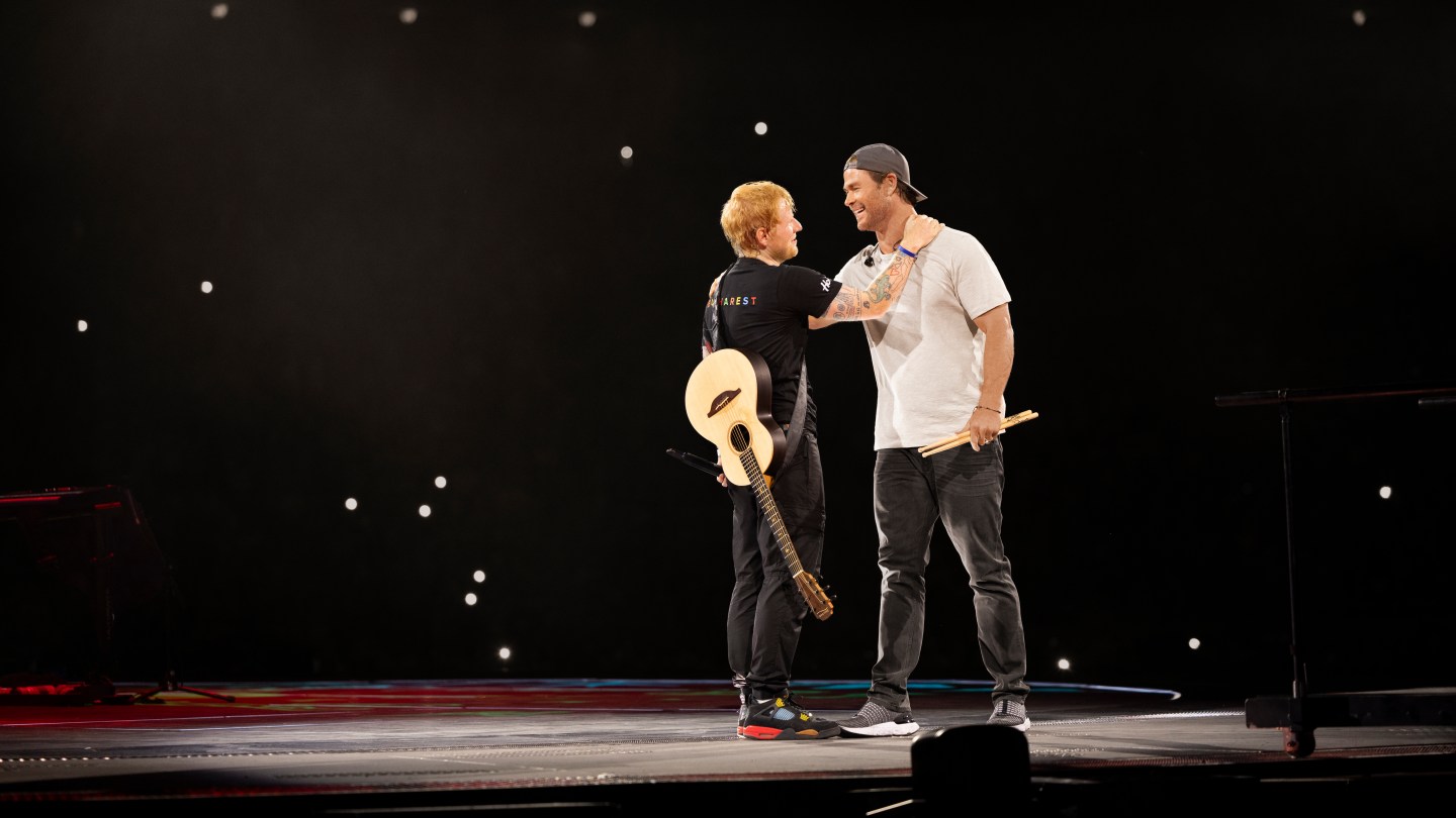 Chris Hemsworth Surprises 70,000 Fans in Romania at Ed Sheeran Concert