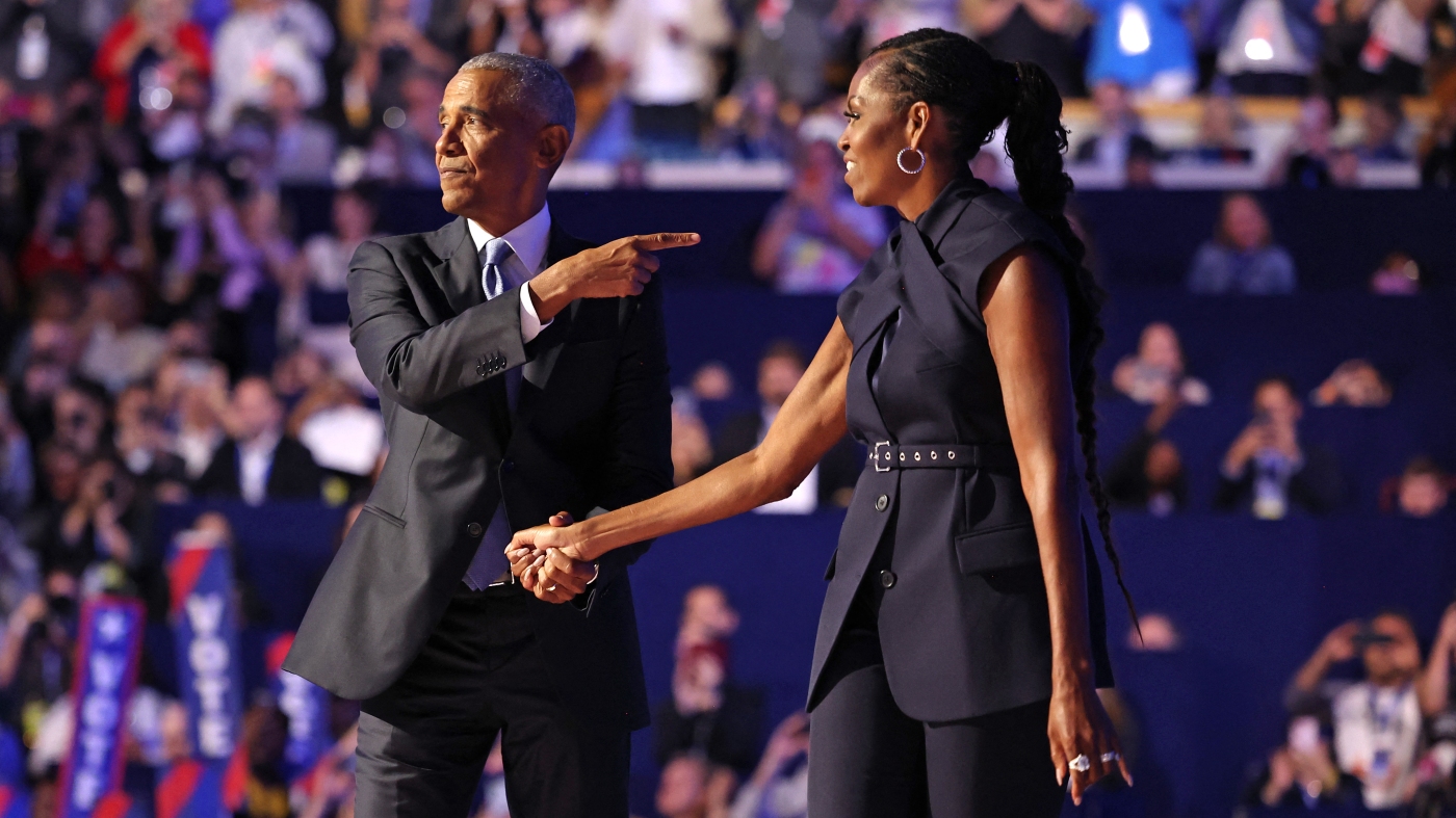 Former first lady Michelle Obama's Monse suit from the DNC Night 2 : NPR