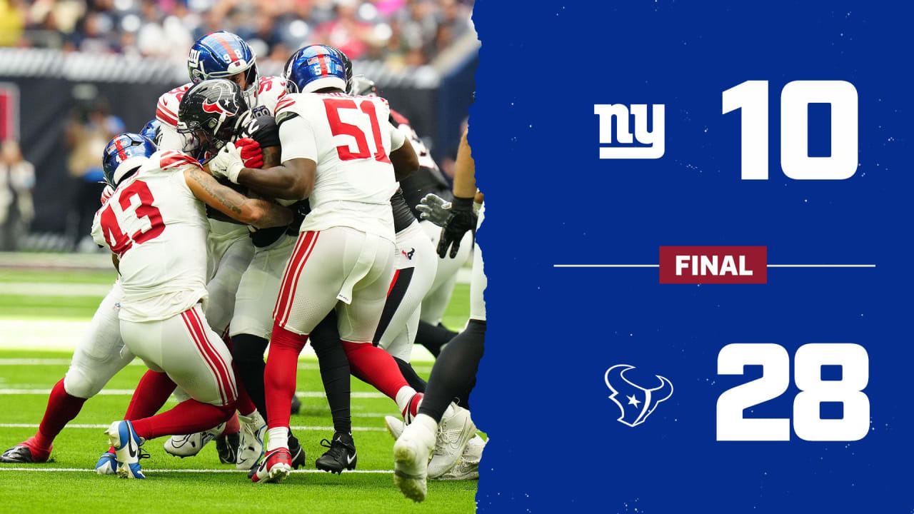 Giants fall to Texans, 28-10