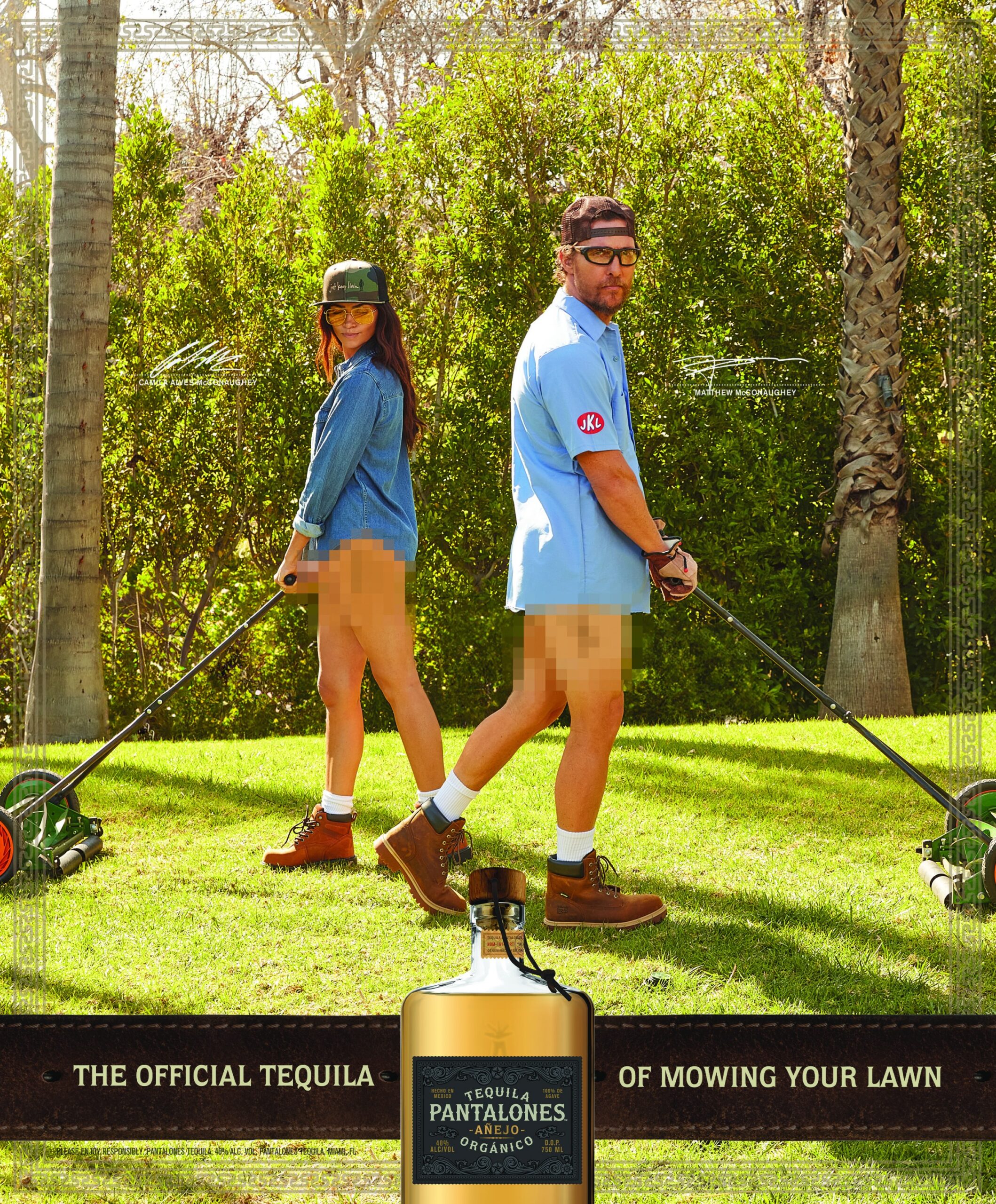 Matthew and Camila McConaughey Mow The Lawn Pantsless in New Ad