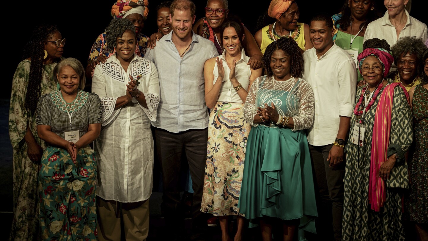 Prince Harry and Meghan meet with Afro-Colombian leaders to wrap up their first visit to Colombia