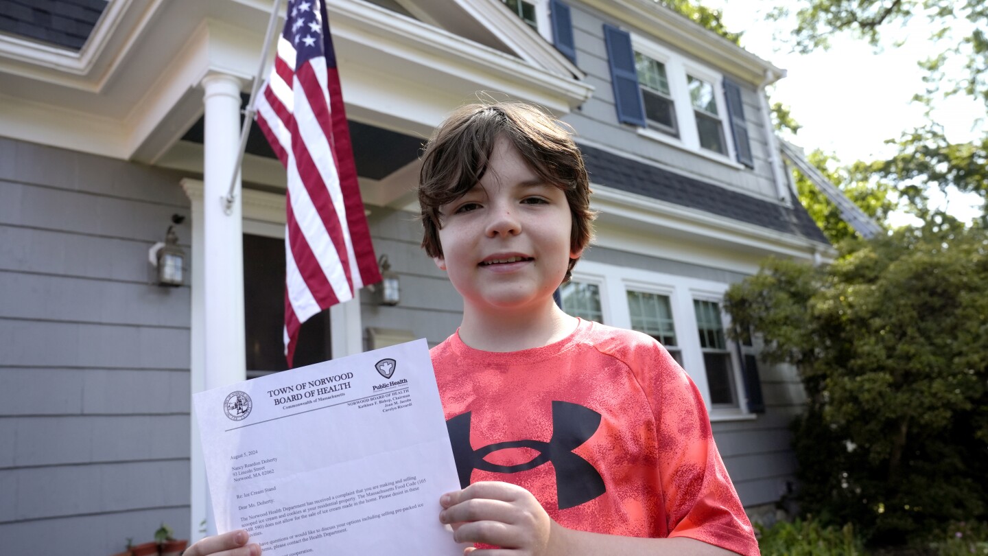 Residents in Boston suburb raised $20K after town officials shut down boy’s ice cream stand