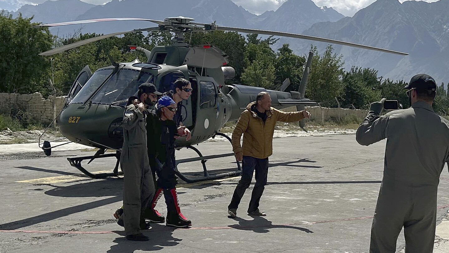 Russian climbers reach hospital after rescue in Pakistani Himalayas