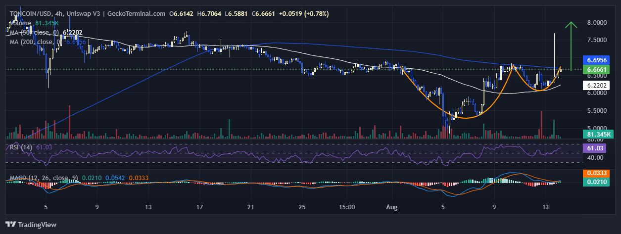 Toncoin Price Chart Analysis Source: GeckoTerminal.com