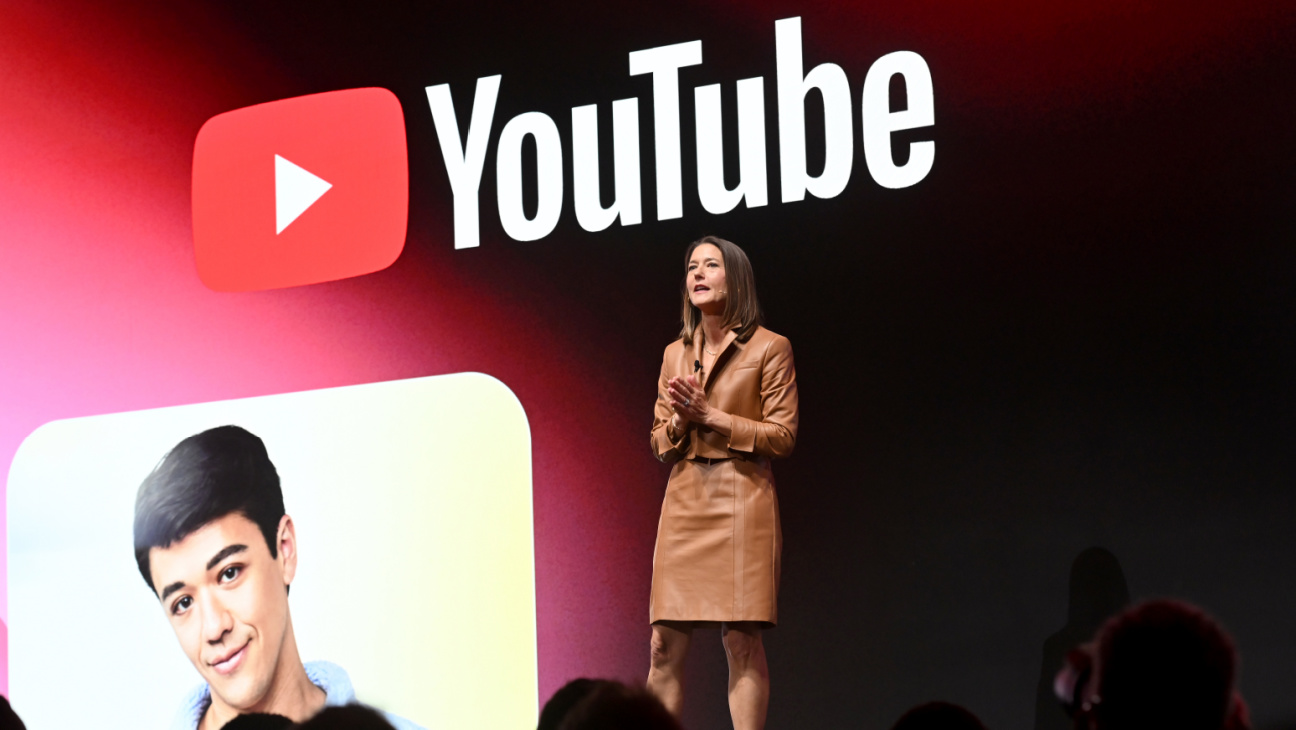 Mary Ellen Coe, CBO, YouTube, speaks onstage during YouTube Brandcast 2024 at David Geffen Hall on May 15, 2024 in New York City.