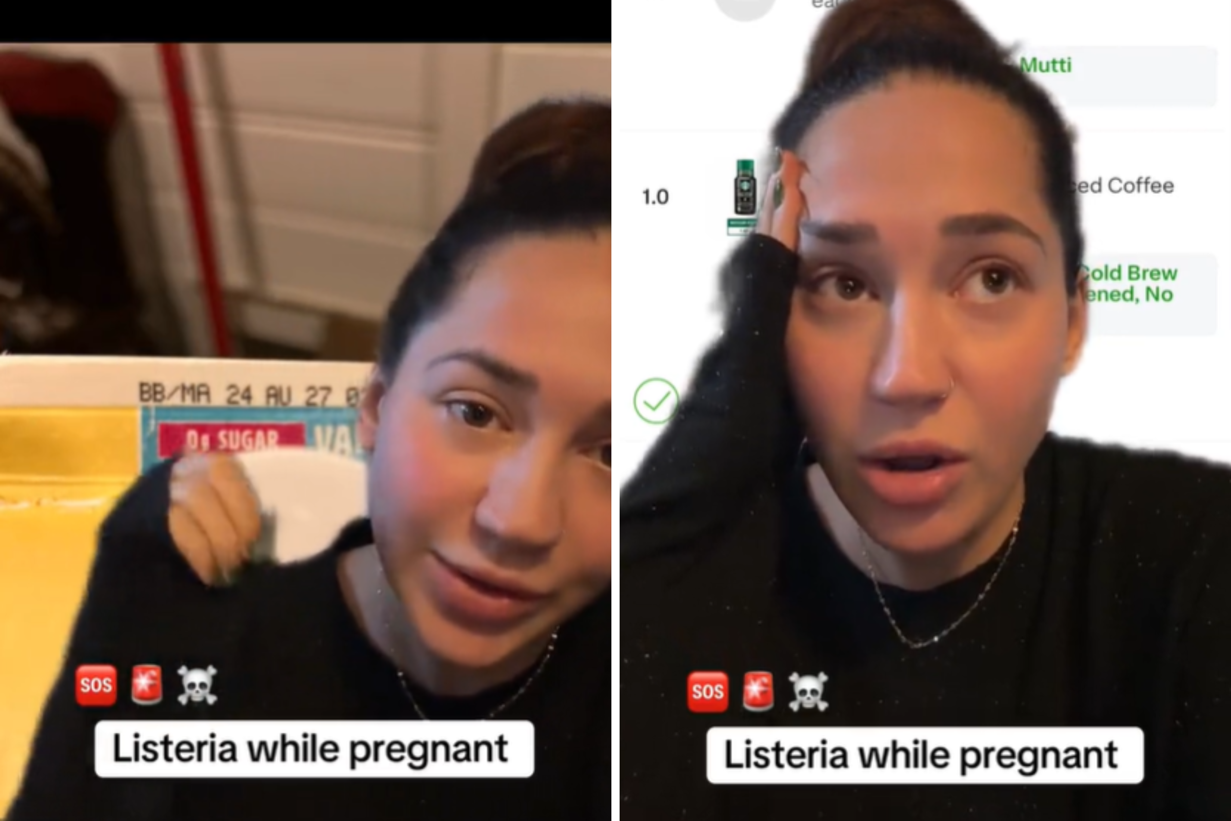 Pregnant woman drinks milk containing listeria