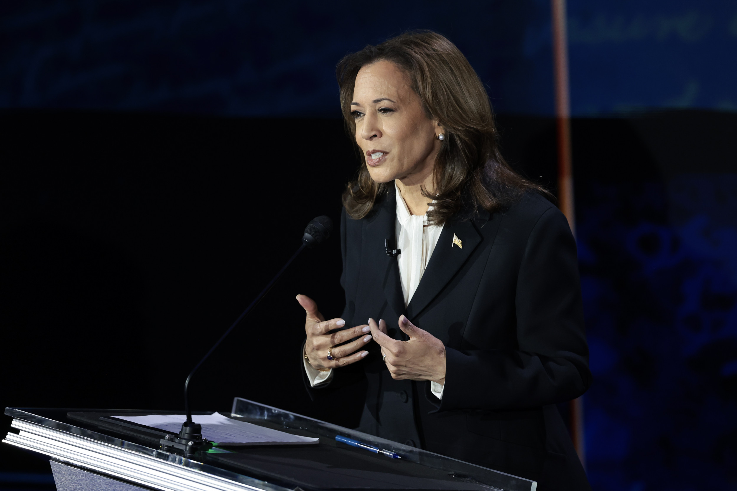 VP Kamala Harris at ABC presidential debate.