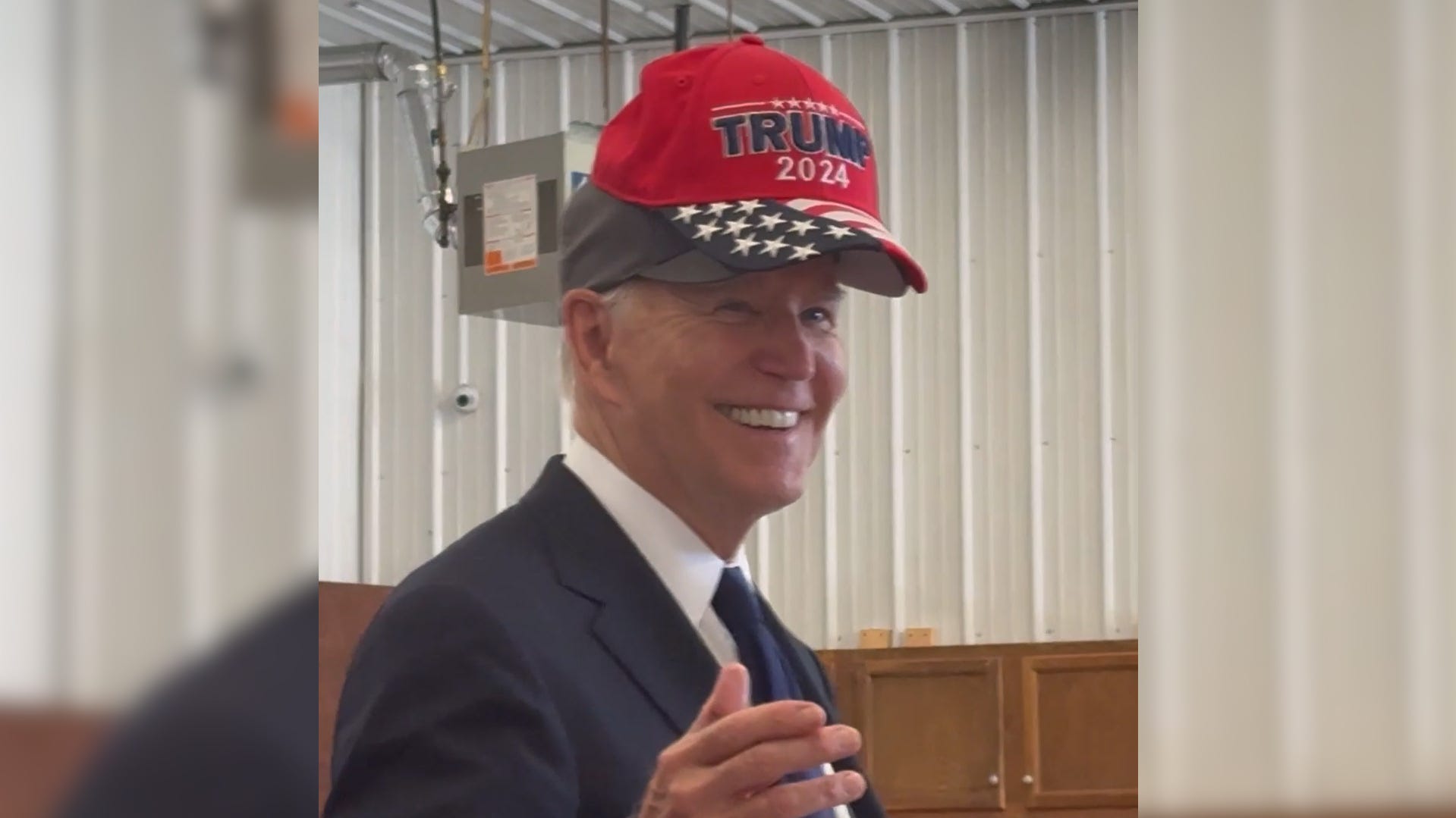 Biden puts on Trump hat jokingly at Shanksville, PA event: Watch