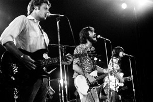 AMSTERDAM, NETHERLANDS: The Souther-Hillman-Furay Band perform live on stage in Amsterdam, Netherlands in 1976 L-R Chris Hillman, J.D. Souther, Richie Furay (Photo by Gijsbert Hanekroot/Redferns)