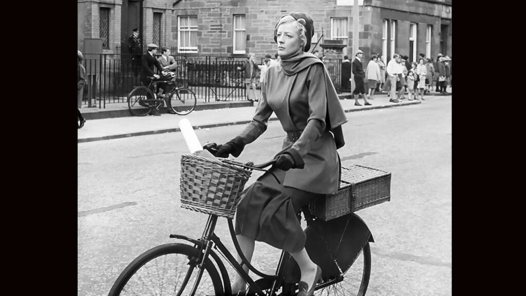 Black and white photo of Maggie Smith starring in The Prime of Miss Jean Brodie, 1969.