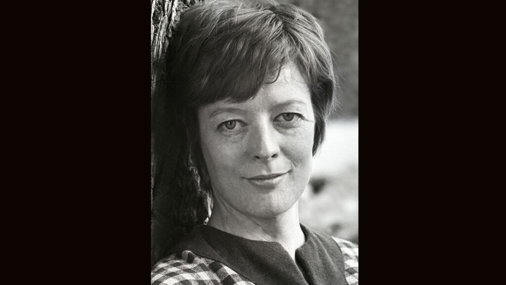 Undated black and white photo of young actress Maggie Smith from the archives of Press Portrait Service.