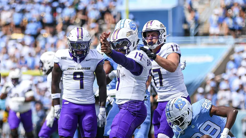 Barnett Sets TD Record, JMU Drops 70 to Beat Carolina in Chapel Hill